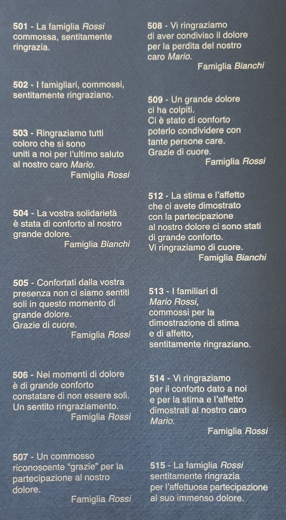 Modello di ricordino — catalogo Dragano 11