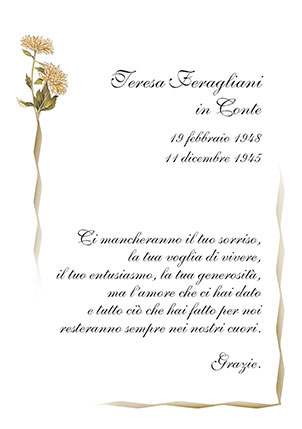Modello di ricordino — catalogo Dragano 55
